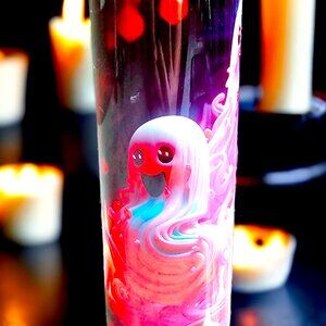 Ghost Glow Tumbler 20oz Stainless Steel Cup Cute Pink & Purple
